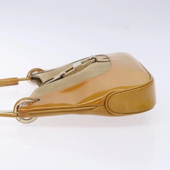 GUCCI Shoulder Bag Suede Beige Gold 001 4150 Auth hk2911 - Picture 6 of 16